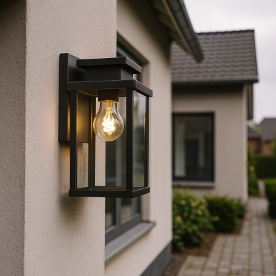 Candeeiro para exterior preto moderno, Jesca, IP44