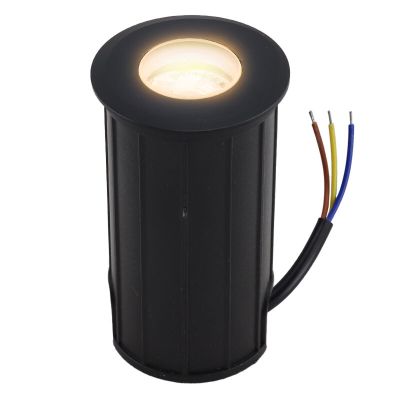 Foco de encastrar para o chão preto de alumínio, Catamarca, 3W, LED 3000K, IP68