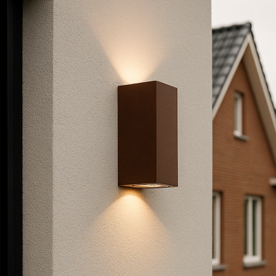 Candeeiro para exterior cor de ferrugem moderno, Corella, IP44
