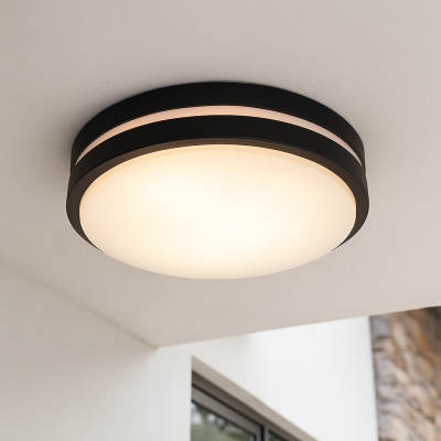 Candeeiro exterior teto com sensor de movimento preto de plástico, James, IP44