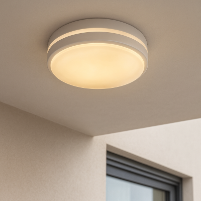 Candeeiro para exterior branco de plástico, James, IP54