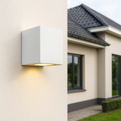 Candeeiro para exterior branco de alumínio, Corella, IP44