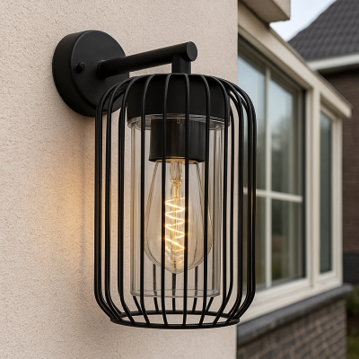 Candeeiro para exterior preto moderno, Enya, IP44