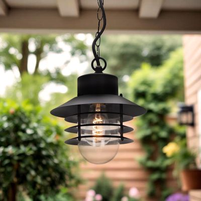 Candeeiro para exterior preto de aço inoxidável, Felice, IP44