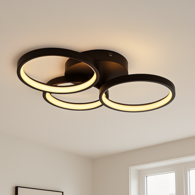 Plafon preto moderno, Giorgio, 30W, LED 2700K, regulável em 3 níveis