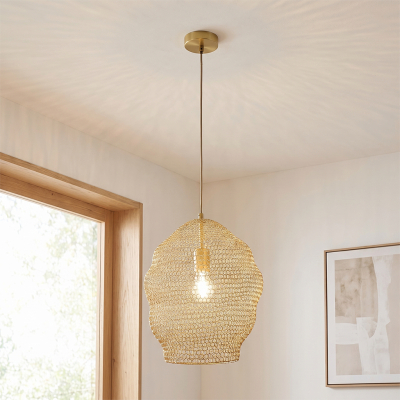 Candeeiro suspenso dourado design, Sep