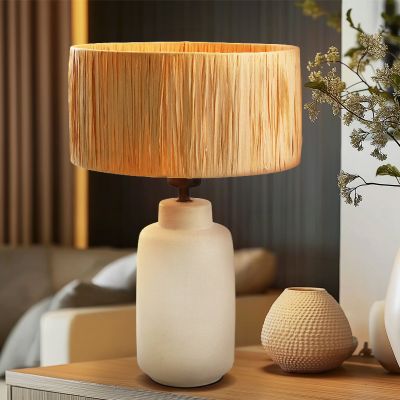 Candeeiro de mesa castanho rústico, Daisy, com interruptor