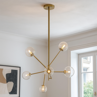 Candeeiro suspenso dourado design, Kaily