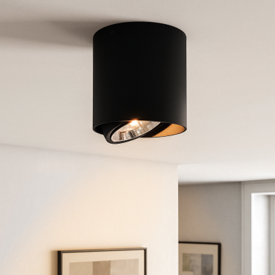 Aplique de teto preto moderno, Mario