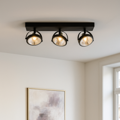 Candeeiro de teto preto moderno, Morris