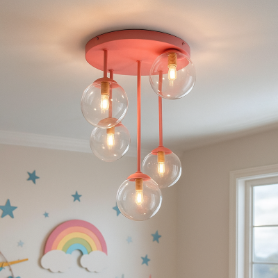 Candeeiro de teto rosa design, Stacy