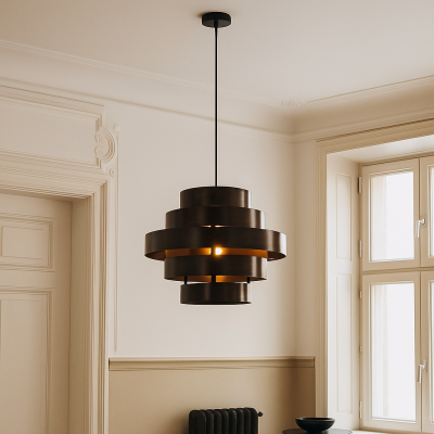 Candeeiro suspenso castanho rústico, Jana