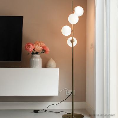 Candeeiro de pé branco design, Remo, com interruptor