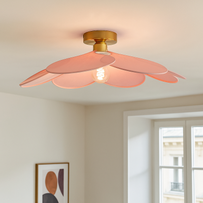 Candeeiro de teto rosa rústico, Nena