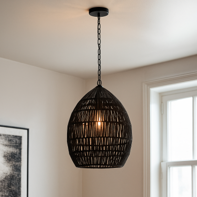 Candeeiro suspenso preto industrial, Peggy