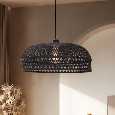 Candeeiro suspenso de bambu preto, Jennifer