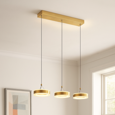 Candeeiro suspenso latão design, Lava, 56W, LED 3000K