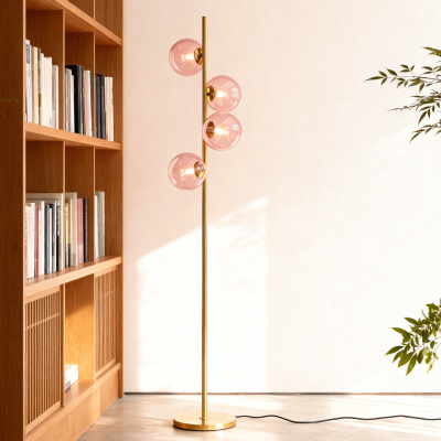 Candeeiro de pé rosa design, Remo, com interruptor
