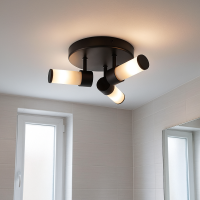 Candeeiro de teto para casa de banho preto moderno, Callum, IP44