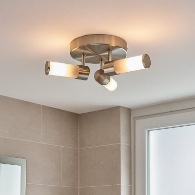 Candeeiro de teto para casa de banho níquel moderno, Callum, IP44