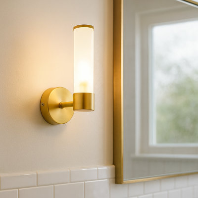 Candeeiro de parede para casa de banho dourado moderno, Callum, IP44