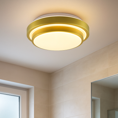 Candeeiro de teto para casa de banho dourado moderno, Jaro, 12W, LED 3000K, IP44