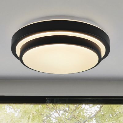 Candeeiro de teto para casa de banho preto moderno, Jaro, 12W, LED 3000K, IP44