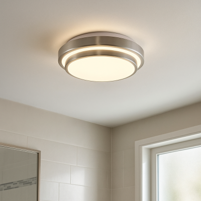 Candeeiro de teto para casa de banho níquel moderno, Jaro, 12W, LED 3000K, IP44