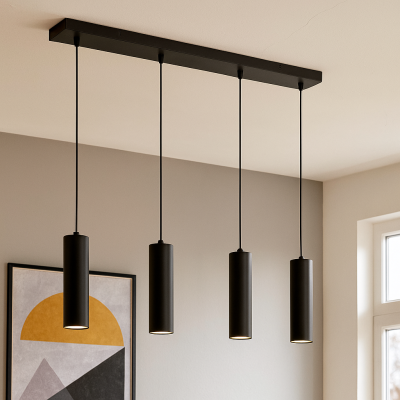 Candeeiro suspenso preto moderno, Carlos