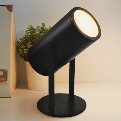 Candeeiro de mesa recarregável preto moderno, Elko, 2W, LED 3000K, com interruptor