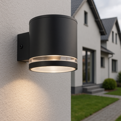 Candeeiro de parede exterior solar preto moderno, Tommy, 1W, LED 2700K, IP54
