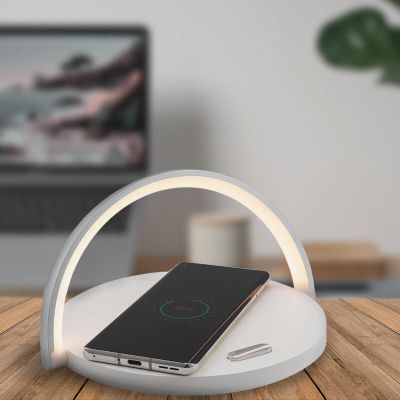 Candeeiro de mesa branco de plástico, Erhan, 2W, LED 3000K, com interruptor