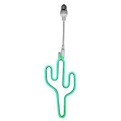 Cordão de luzes LED de plástico verde, em formato de cacto, IP44