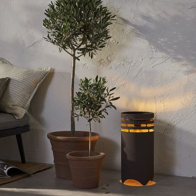 Candeeiro de mesa exterior castanho de plástico, Aidan, 0,3W, LED 3000K, IP44
