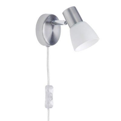 Aplique de parede cromo de metal, Alaya, com interruptor
