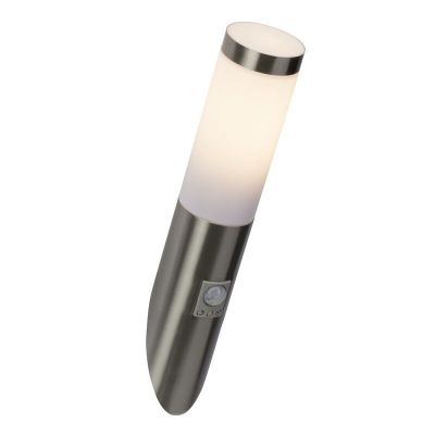 Candeeiro de parede exterior com sensor de movimento cromo de plástico, Tom, IP44