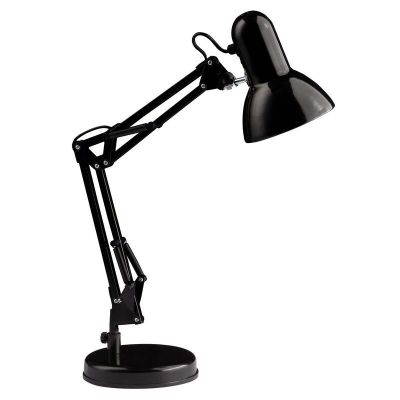 Candeeiro de secretaria preto industrial, Naline, com interruptor