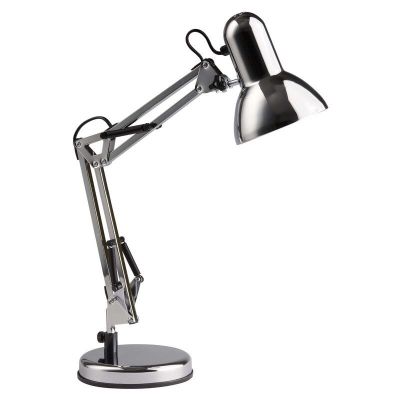 Candeeiro de secretaria cromo industrial, Naline, com interruptor
