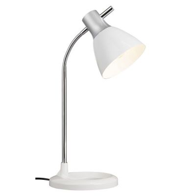 Candeeiro de secretaria prateado design, Liberty, com interruptor