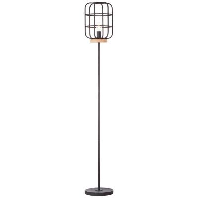 Candeeiro de pé preto industrial, Taede, com interruptor