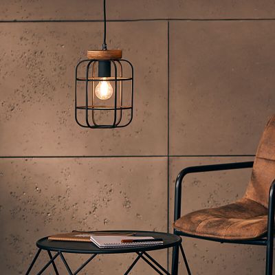 Candeeiro suspenso preto industrial, Taede