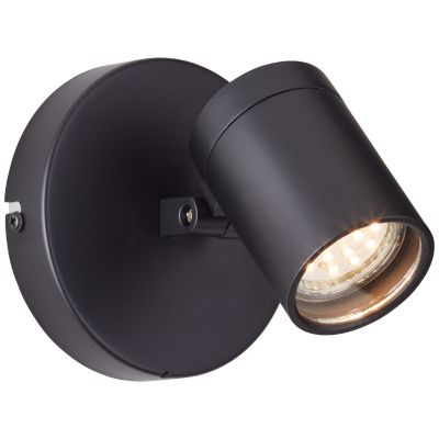 Foco de parede preto moderno, Mutu, IP44