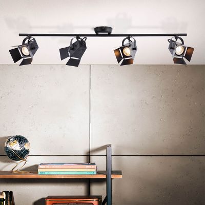 Foco de teto preto industrial, Jowenna, 5W, LED 3000K