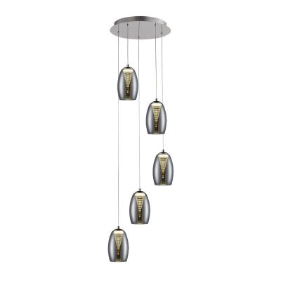 Candeeiro suspenso cromo moderno, Aliyah, 5W, LED 3000K