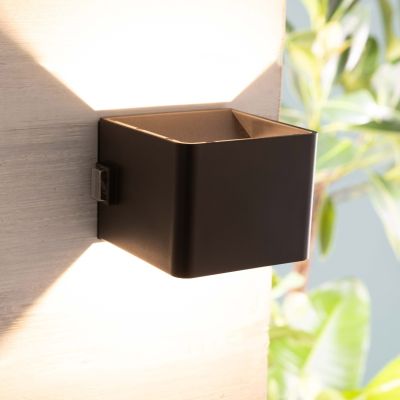 Candeeiro de parede recarregável preto moderno, Puck, 4W, LED 3000K, IP44
