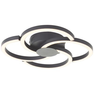 Candeeiro de teto preto design, Somia, 22W, LED 3000K