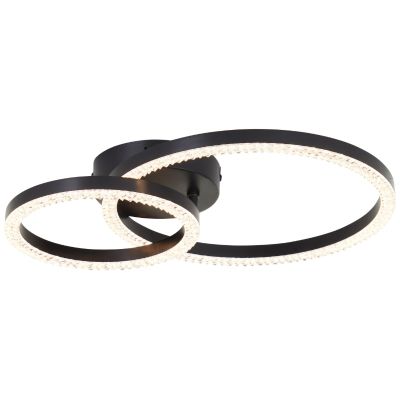 Candeeiro de teto preto design, Maladon, 22W, LED 3000K