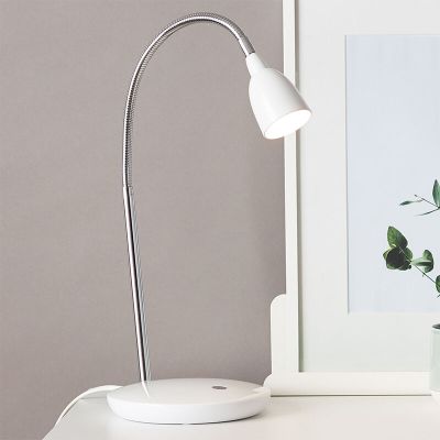 Candeeiro de secretaria branco de plástico, Kit, 3W, LED 3000K, com interruptor
