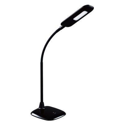 Candeeiro de secretaria preto de plástico, Jenoah, 5W, LED 6000K, com dimmer tátil