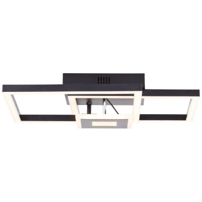 Candeeiro de teto preto design, Volkert, 22W, LED 3000K